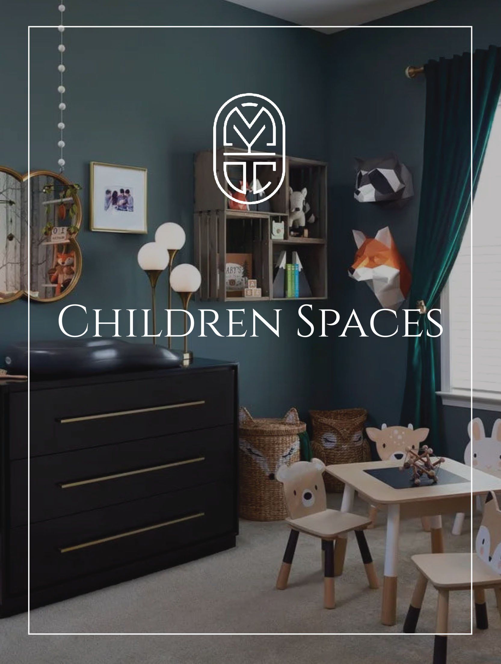 A children 's room with a dresser , table and chairs