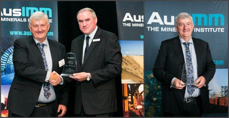 AMC employee, Peter, receiving an award at AusIMM