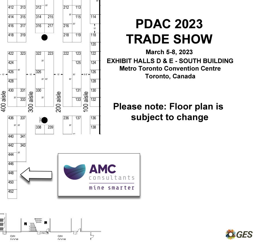 PDAC 2023 Trade Show Exhibit Hall South Building AMC
