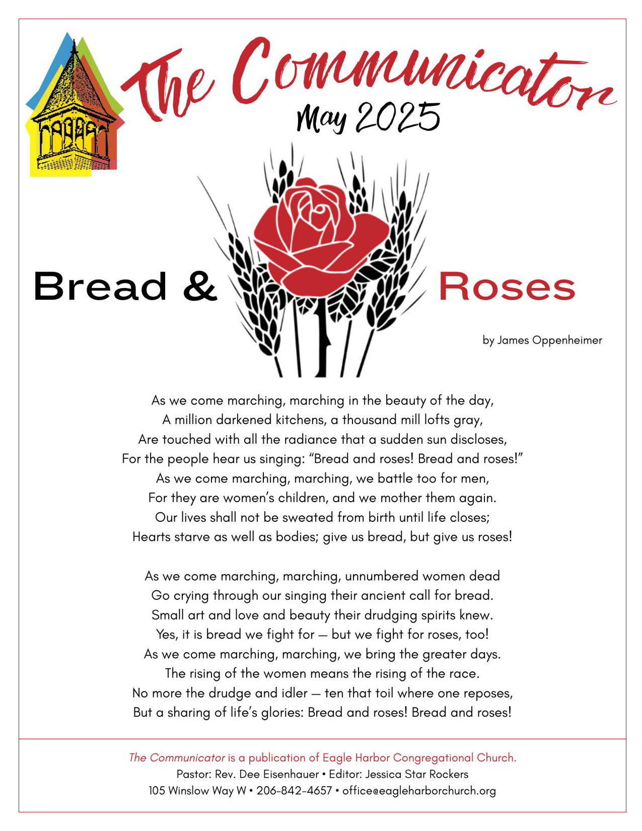A poster with a red rose and wheat on it.