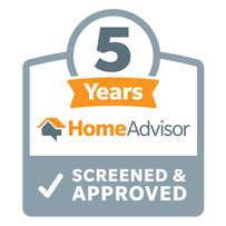 A sticker that says `` 5 years home advisor screened and approved ''.