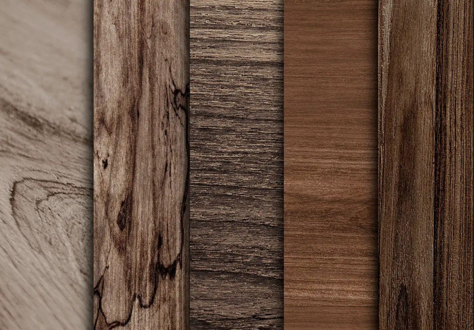 There are many different types of wood in this picture.