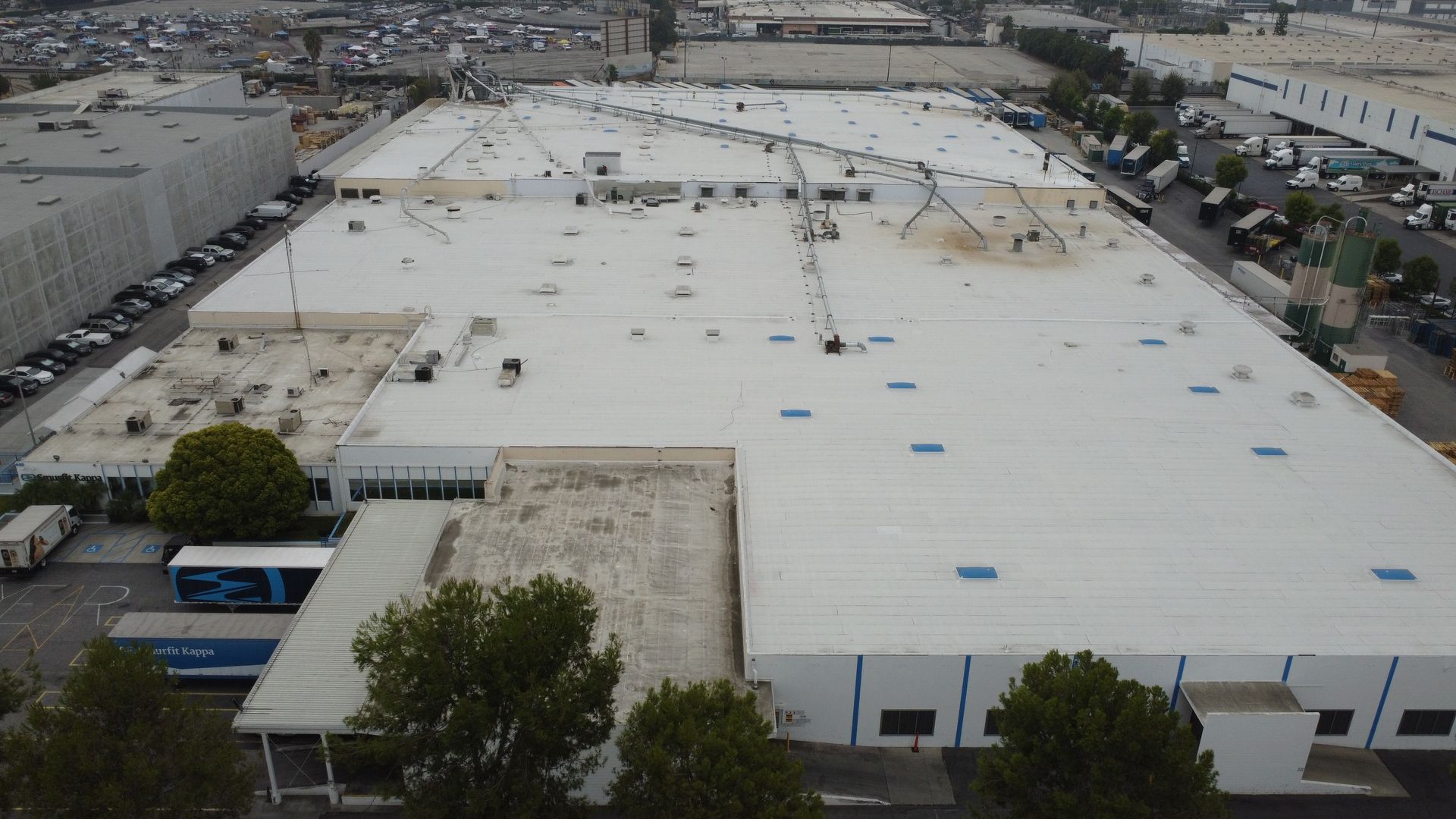Aerial View of Commercial Roofing — Central Valley, CA — Milestone Roofing