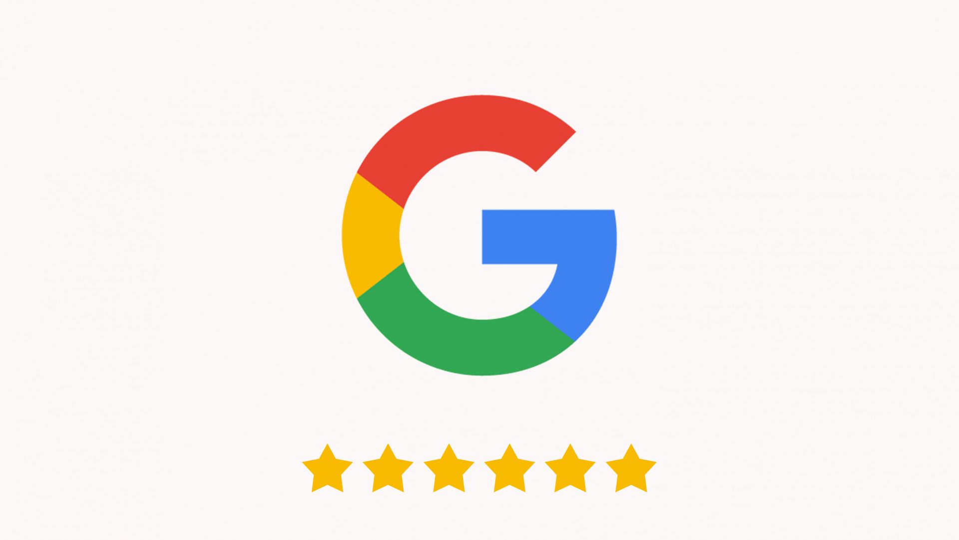 a google logo with five stars below it