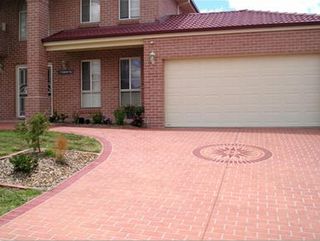 decorative concrete tile driveway