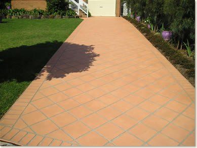 concrete tile driveway