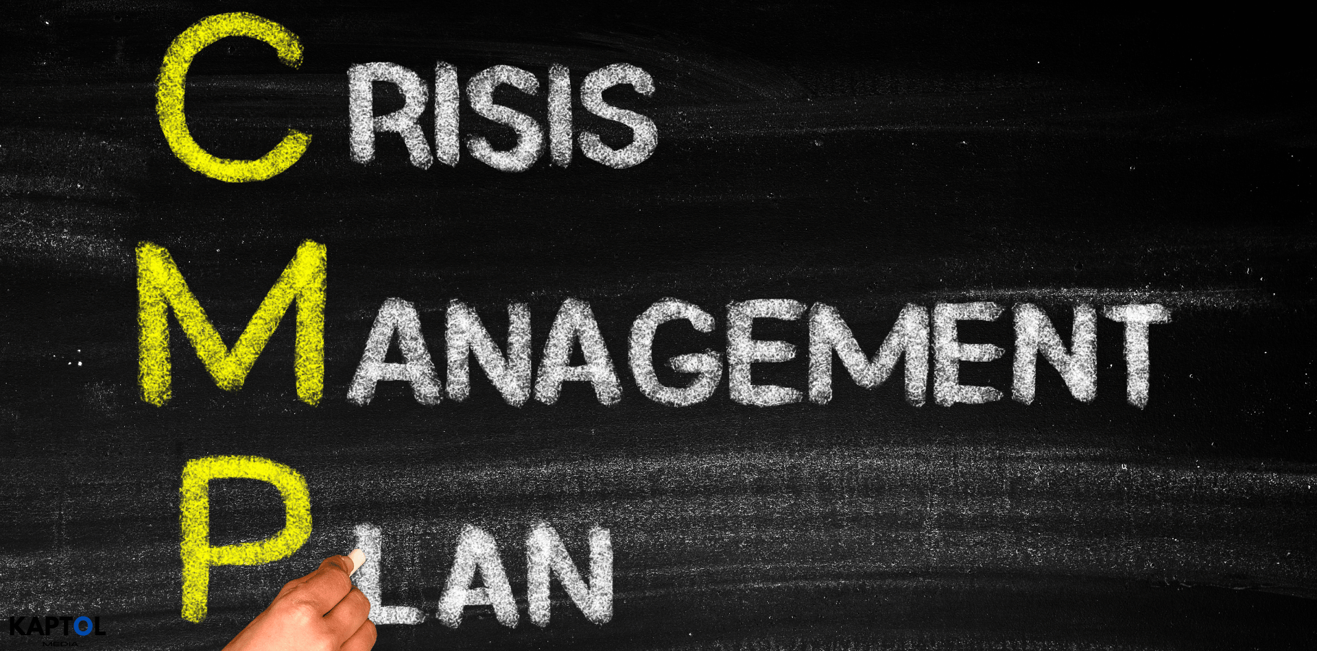 Crisis Management written on a blackboard