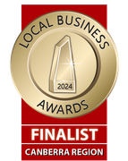 Gold Local Business Awards finalist badge for Canberra Region, 2024.