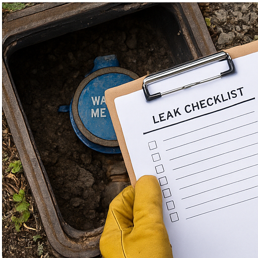 Water meter leak test to identify hidden plumbing leaks