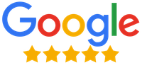 A google logo with five stars on it