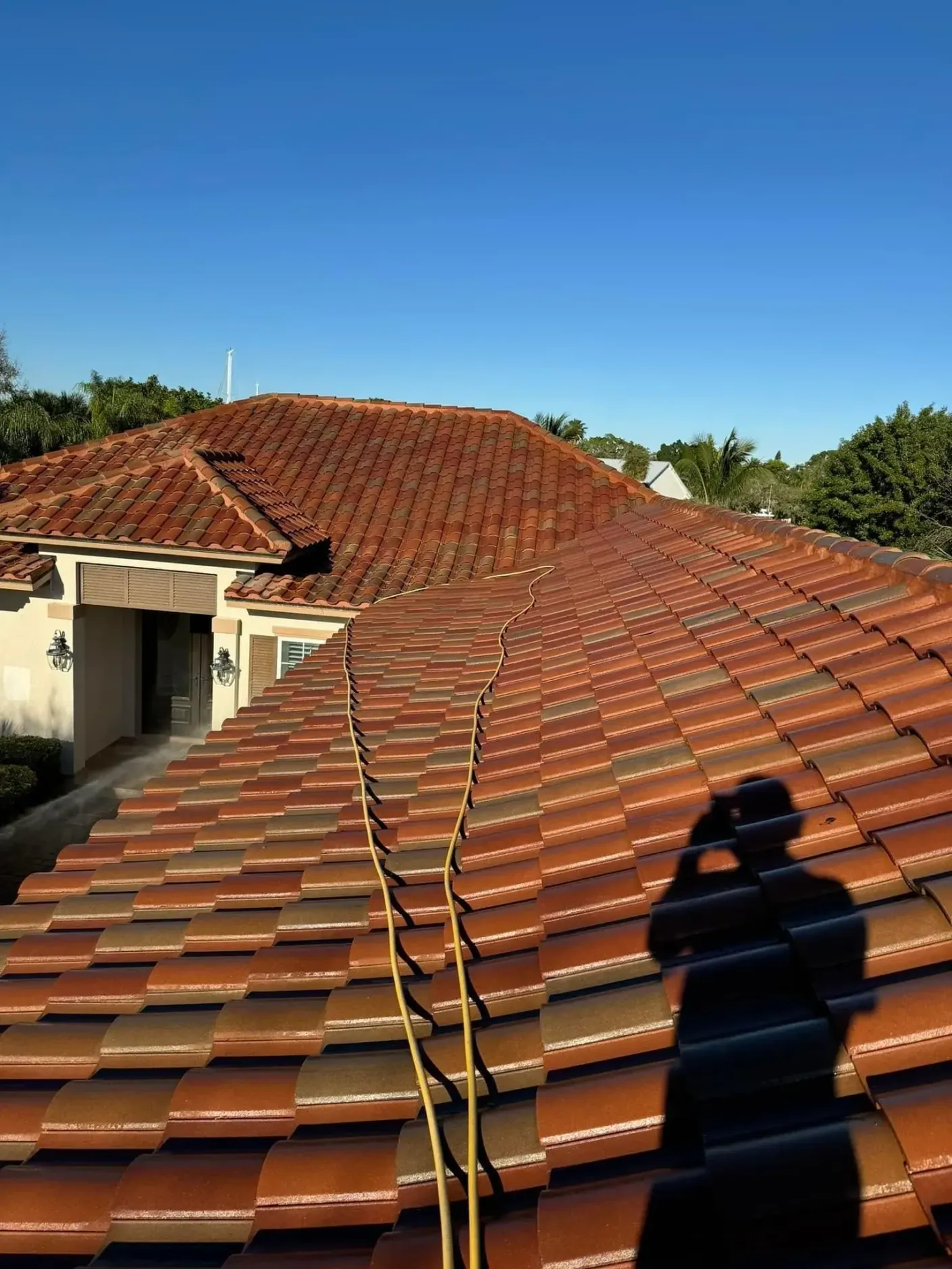 Pressure washed roof in Sacramento CA