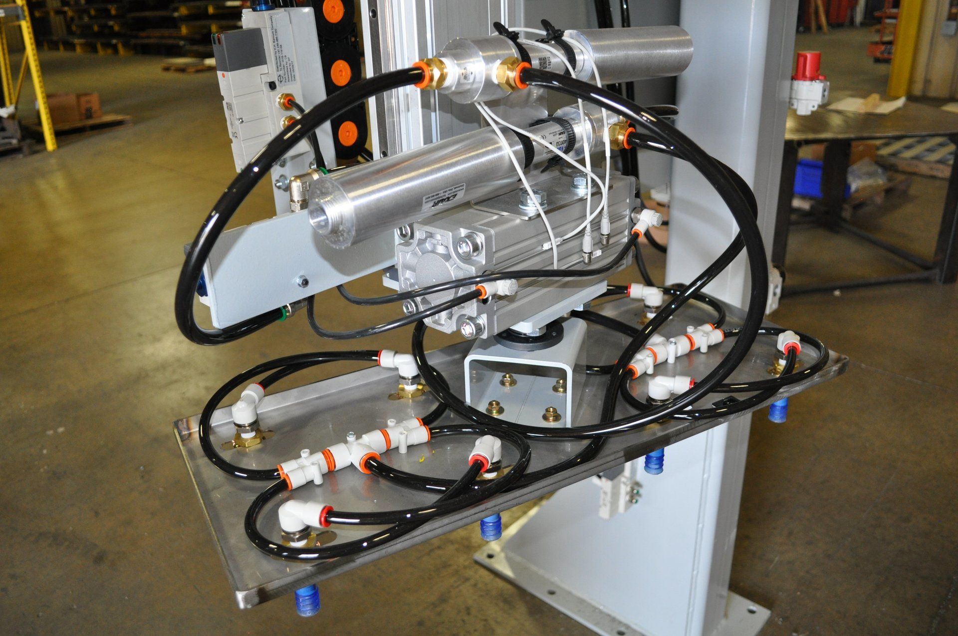 Section of machinery with many tubes.