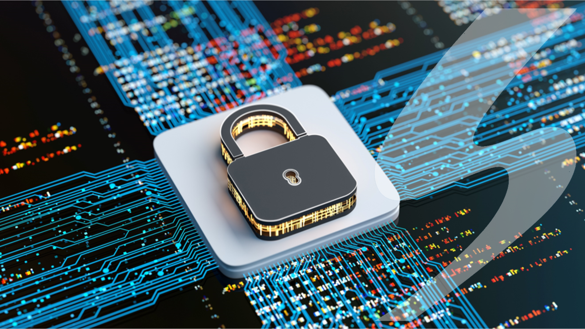 Graphic of a padlock on top of a CPU chip.