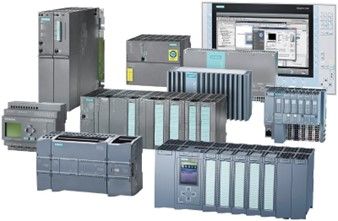 A variety of PLC modules, and an HMI