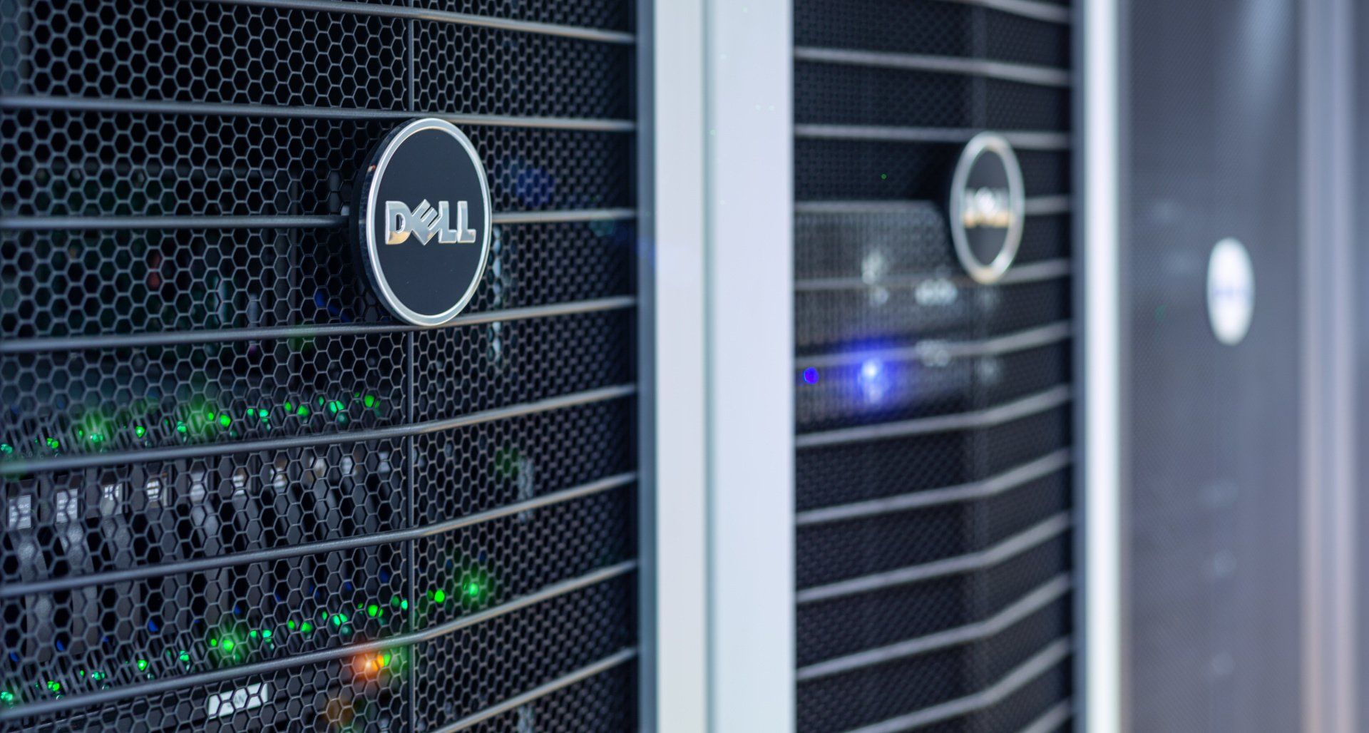 Servers with two Dell logos