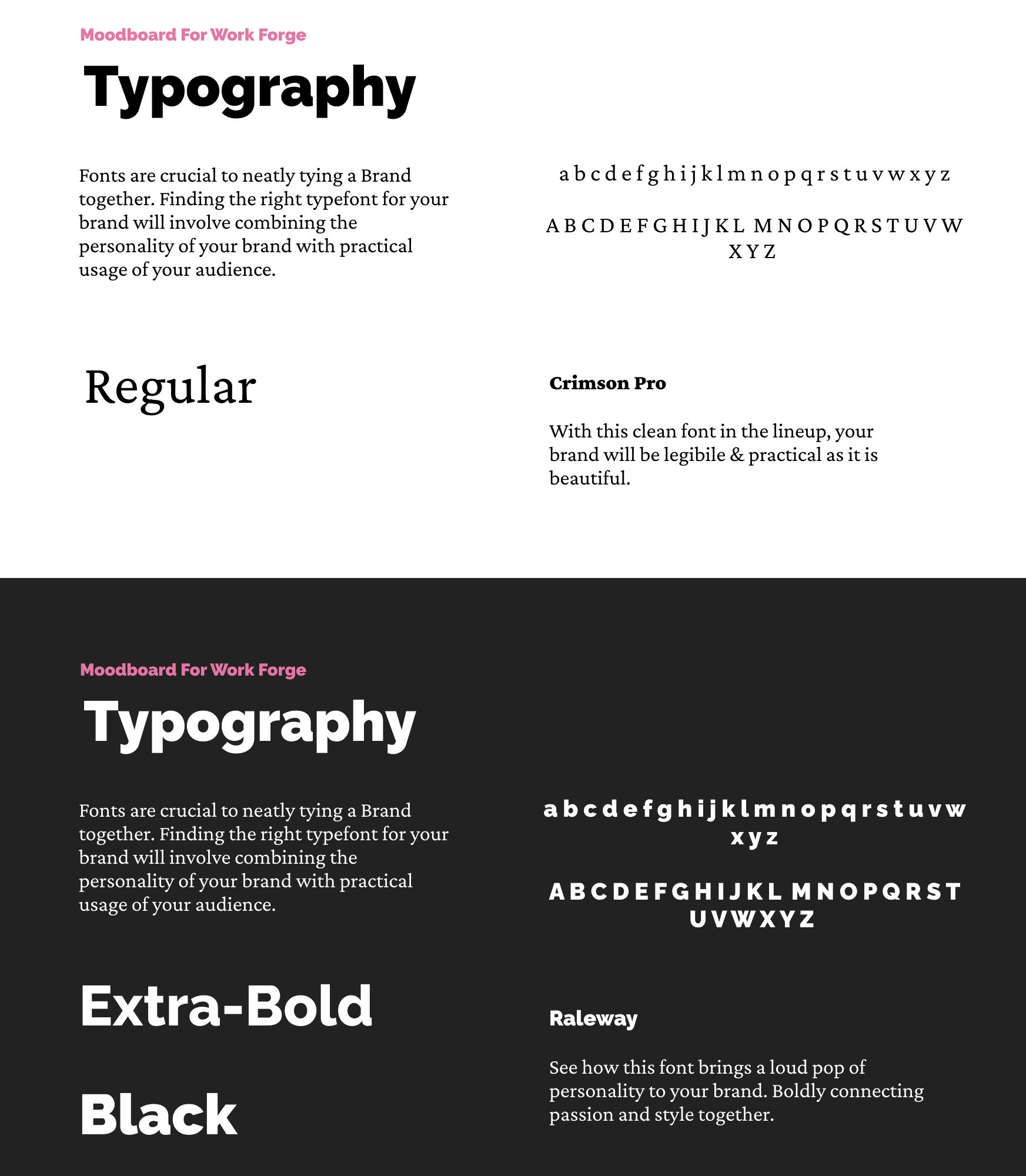 Example Branding Package - Typography