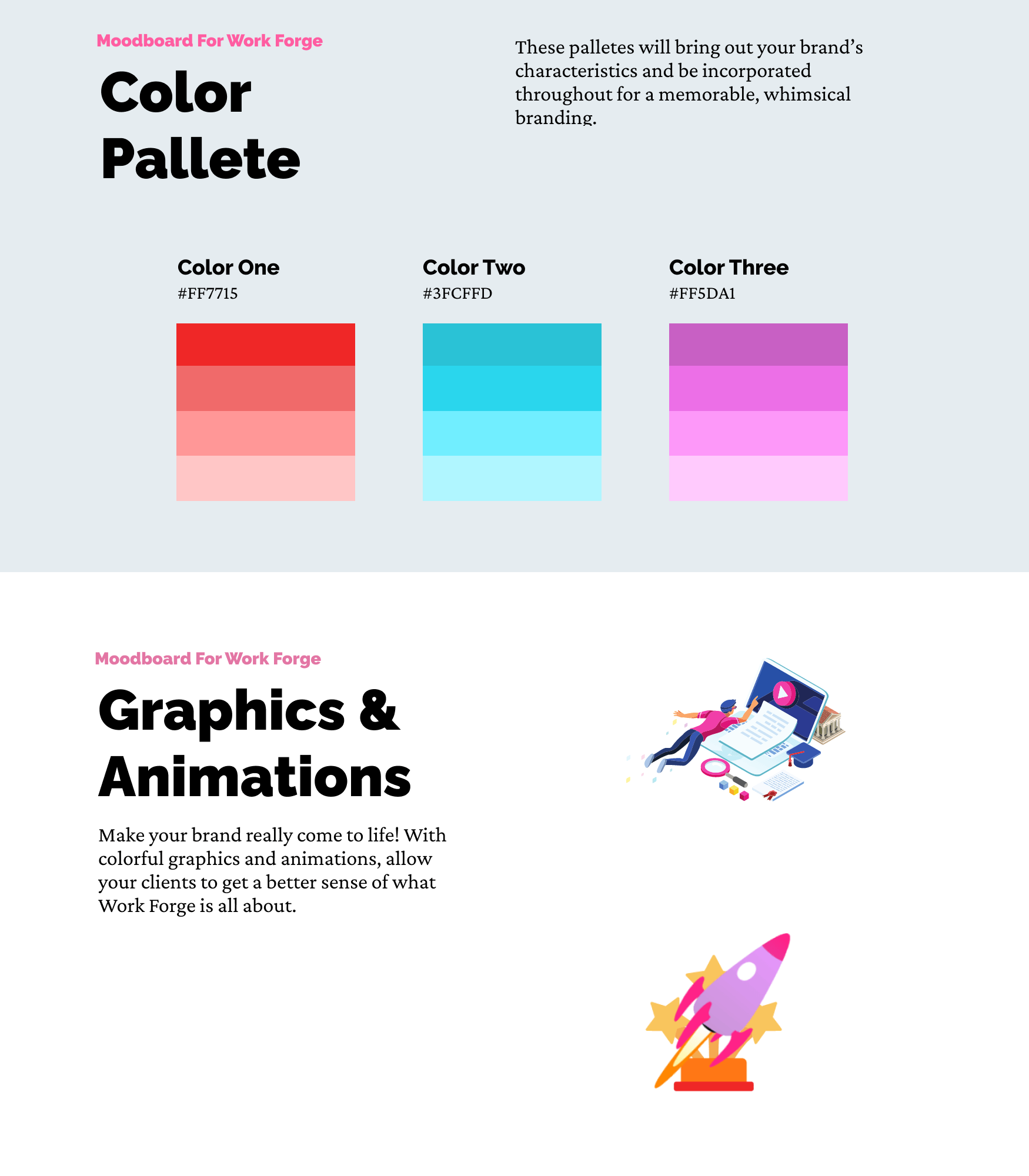 Example Branding Package - Color Palette & Graphics
