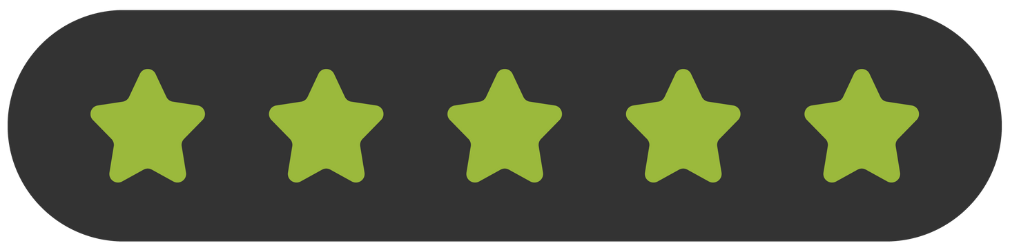 A row of green stars on a black background.