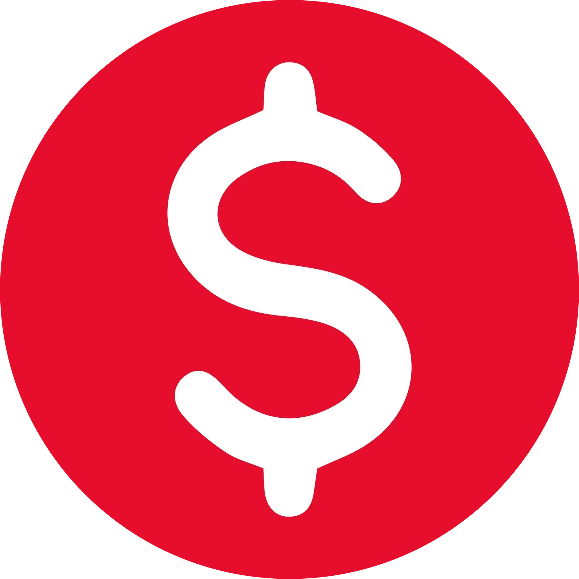 A red circle with a white dollar sign inside of it