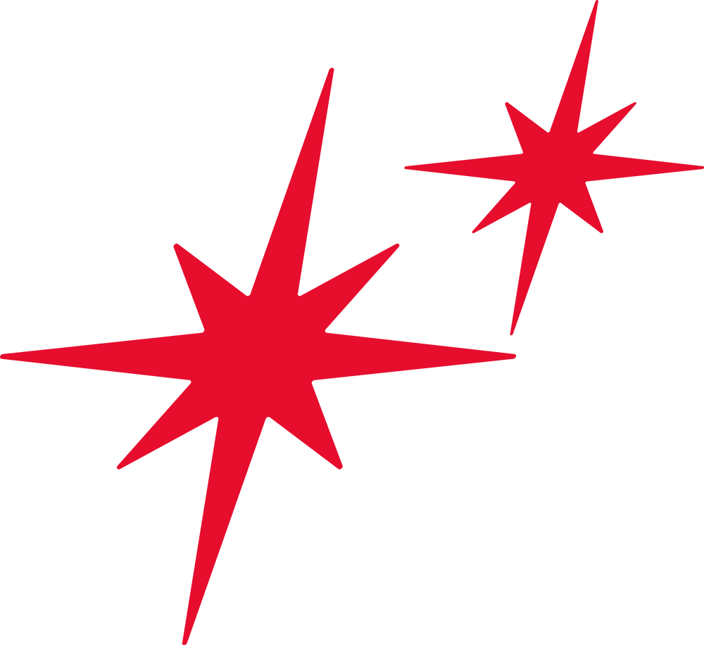 Two red stars are on a white background