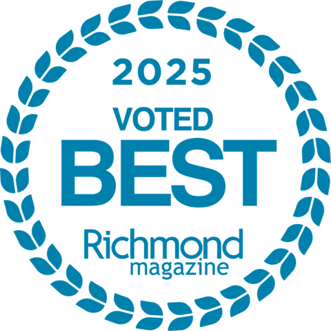 A gold badge that says 2024 voted best richmond magazine