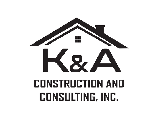 K&A Construction and Consulting, Inc. logo: black house silhouette over the letters 