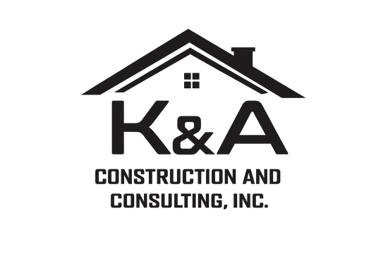 K&A Construction and Consulting, Inc. logo: black house silhouette over the letters 