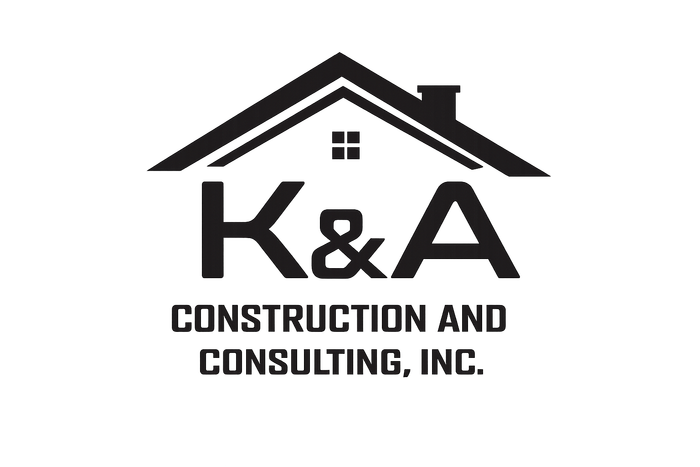 K&A Construction and Consulting, Inc. logo: black house silhouette over the letters 