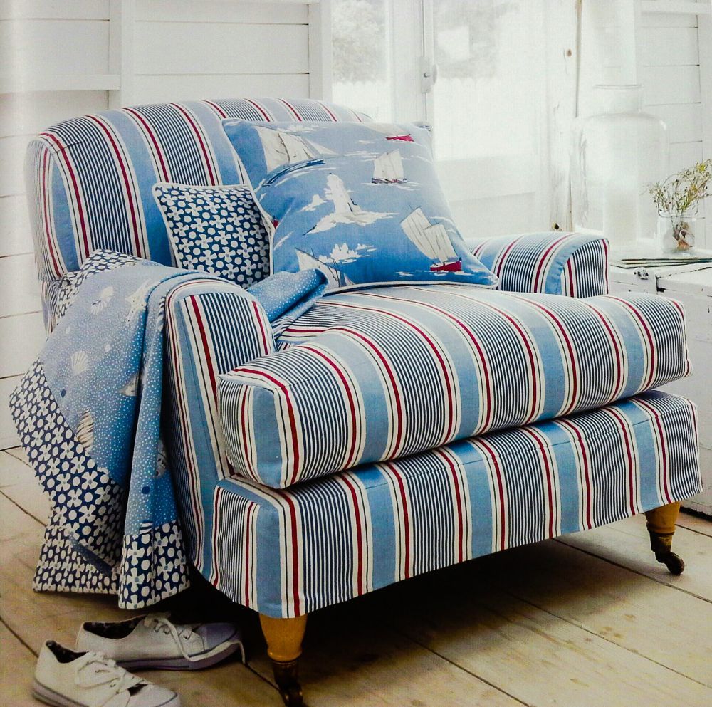 rivestimento a righe per poltrona