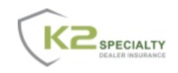 A logo for k2 specialty dealer insurance