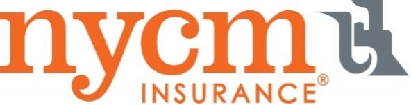 The nycm insurance logo is orange and gray
