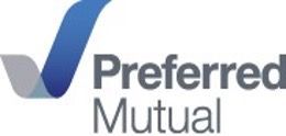 A logo for preferred mutual with a blue check mark