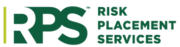 A green and white logo for risk placement services