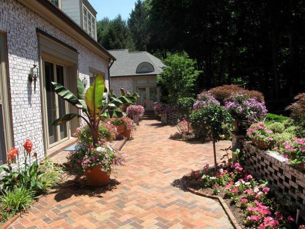 Brick Walkway Surrounded by Potted Plants — Bear, DE — Smith Paving & Contracting, Inc.