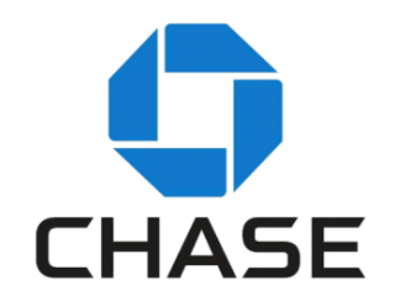 Chase logo: blue octagon shape with the word 