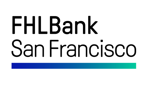 FHLBank San Francisco logo: Black text above a blue-green gradient bar.