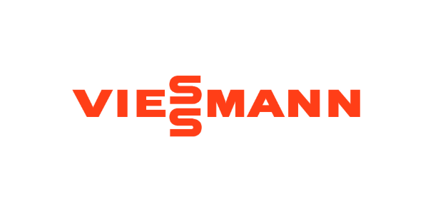 Das Logo von Viessmann ist rot und weiß auf weißem Hintergrund.