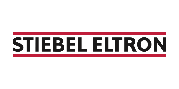 Ein Logo für eine Firma namens Stiebel Eltron auf weißem Hintergrund.