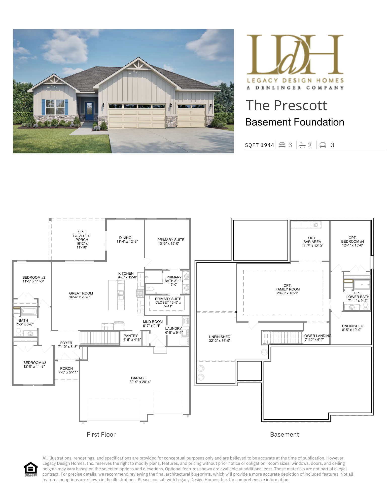 Prescott Basement Floorplan