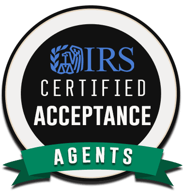 A logo for irs certified acceptance agents