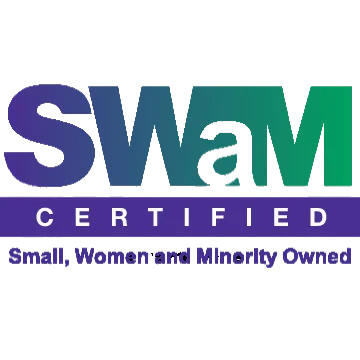 The logo for swam certified small women and minority owned