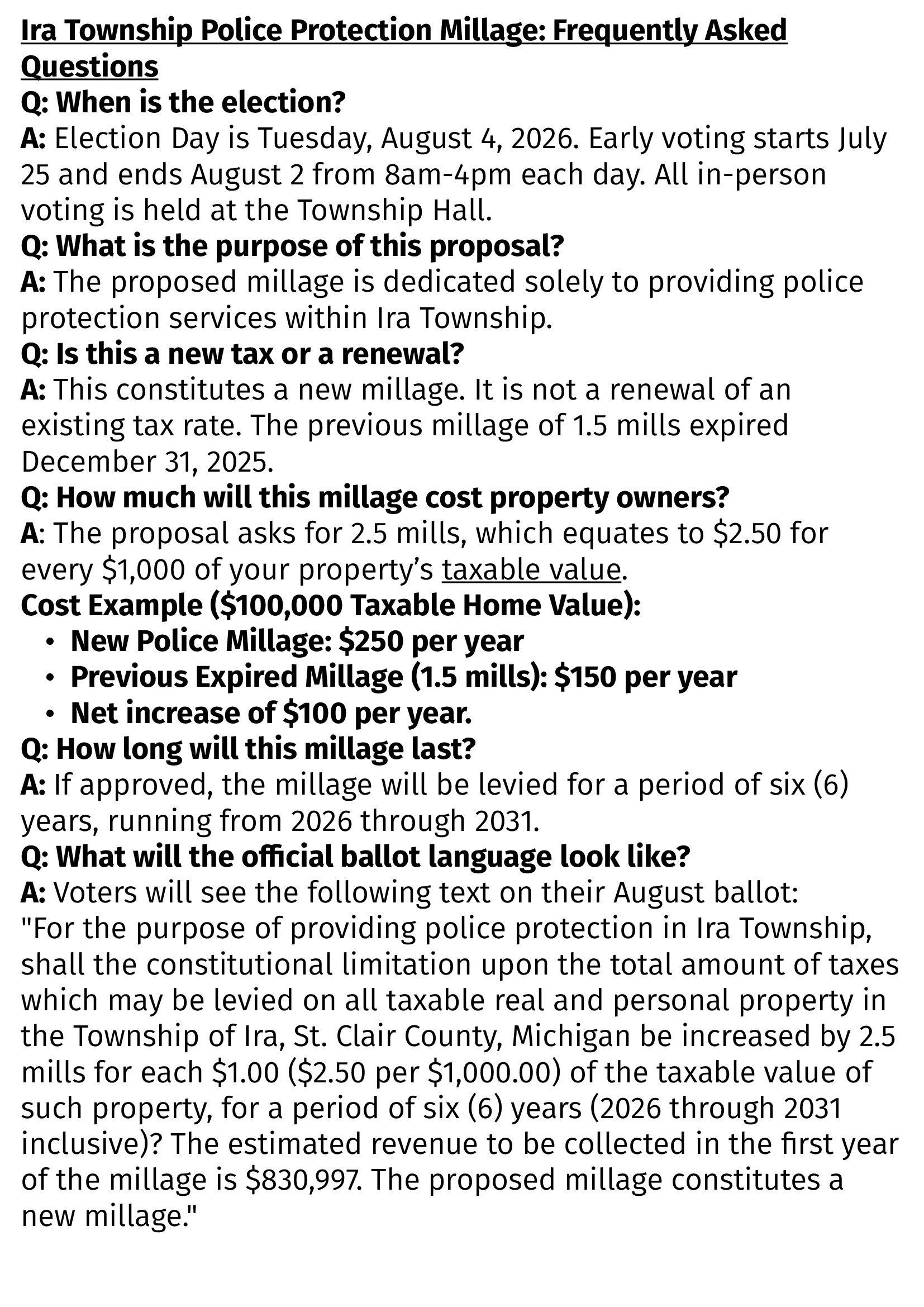 Blurry screenshot of a tax FAQ document with bullet points and highlighted rates/details.