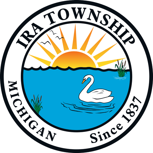 The seal of Ira Township Michigan Since 1837.