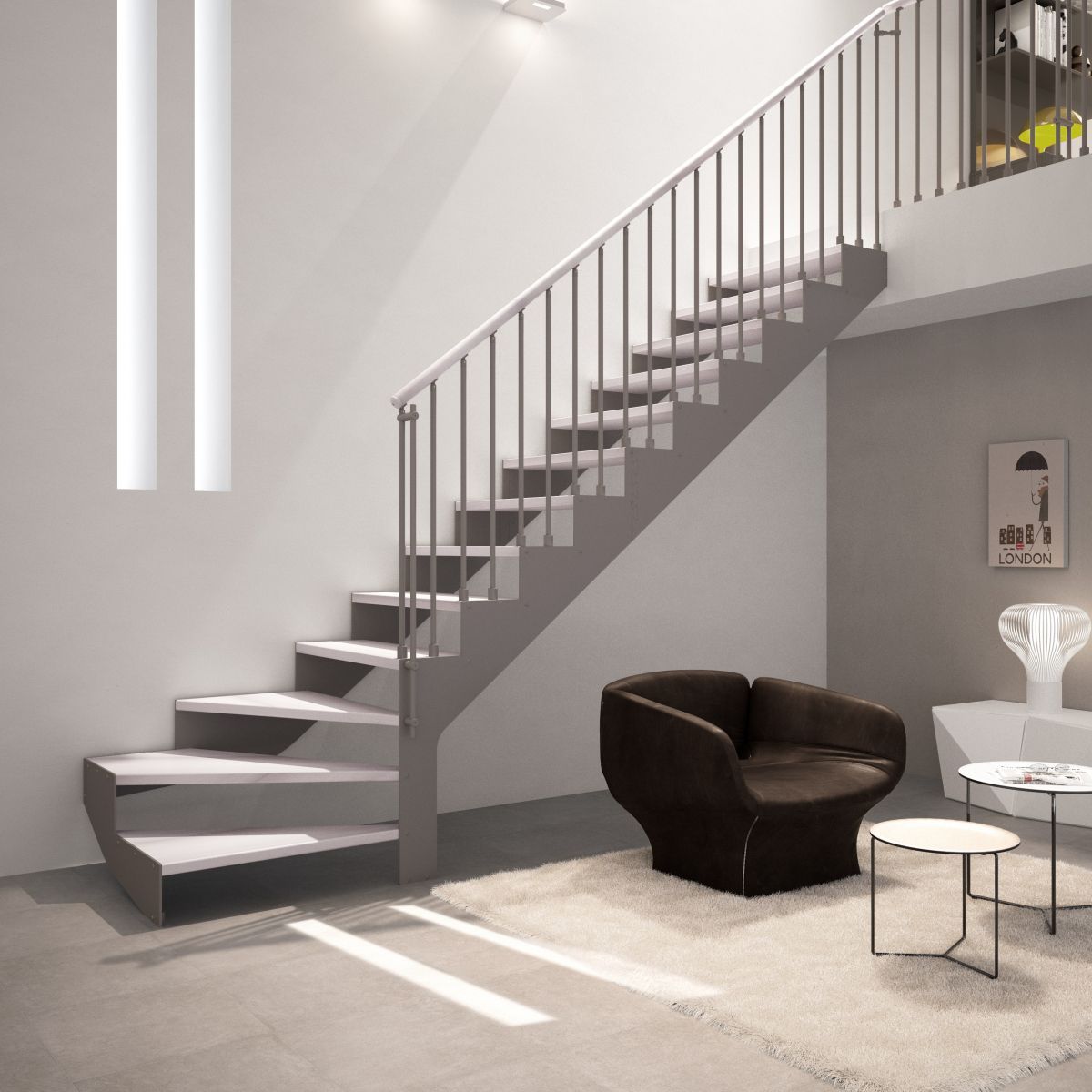 scala doppia struttura in ferro