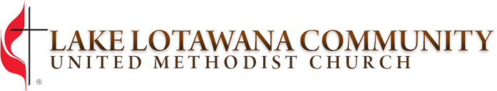 The logo for lake lotawana community united methodist church