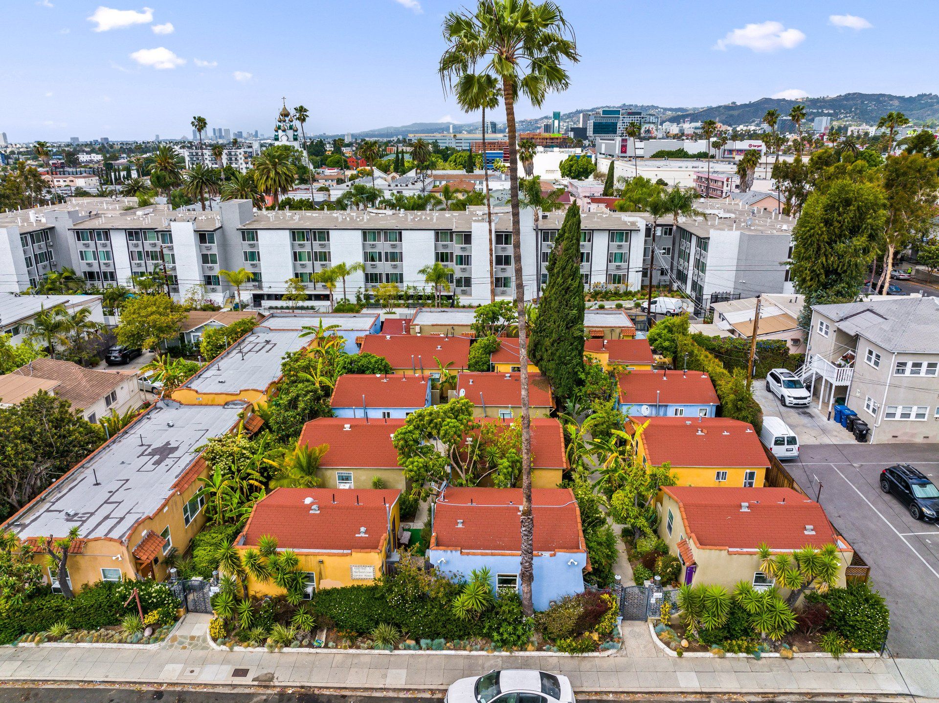 Harvard Court Apartments Neighborhood Aerial Shot