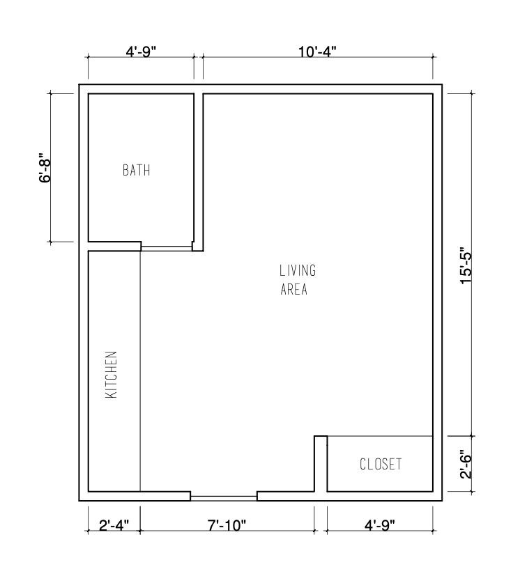 Studio, 1 Bath 1609 N Normandie Floor Plan