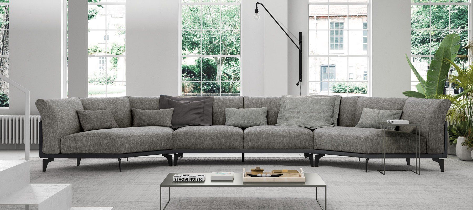 Doimo divano grigio con 5 sedute