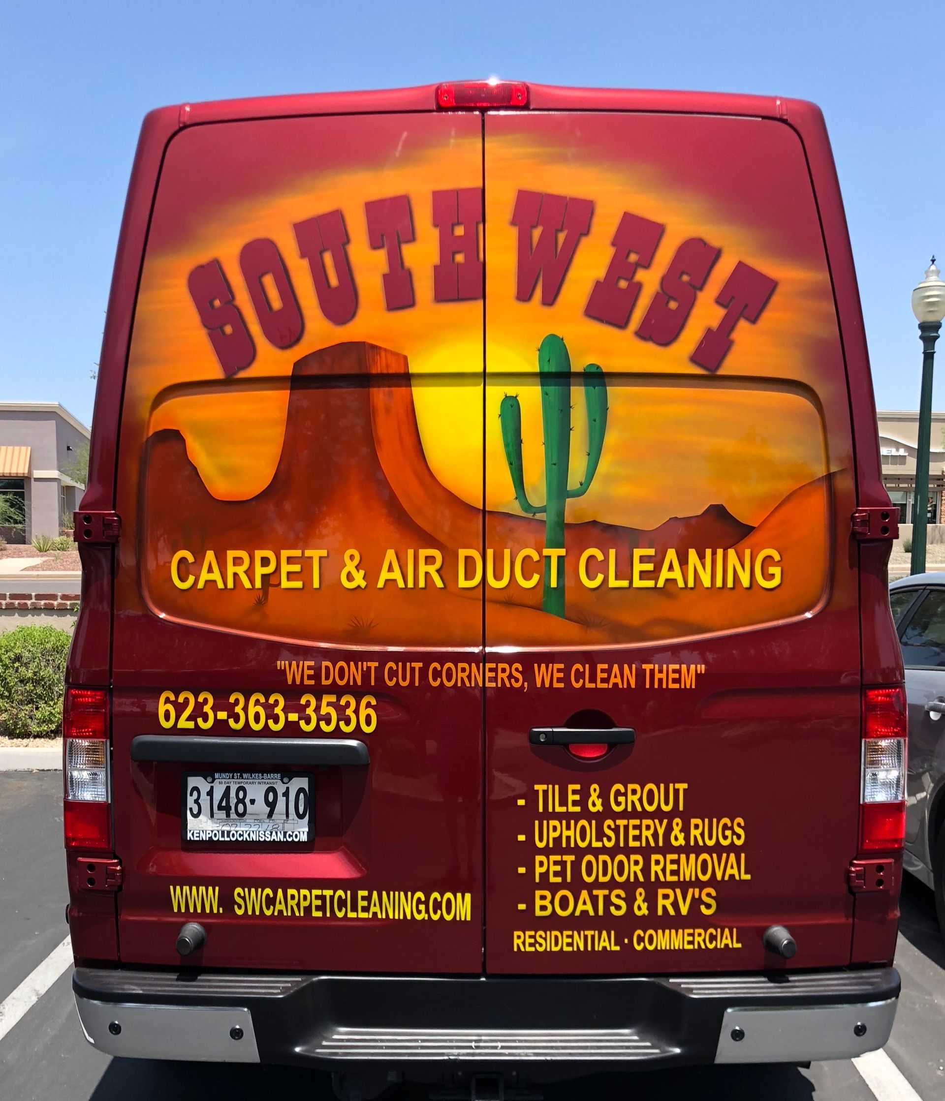 southwest carpet & air duct cleaning van