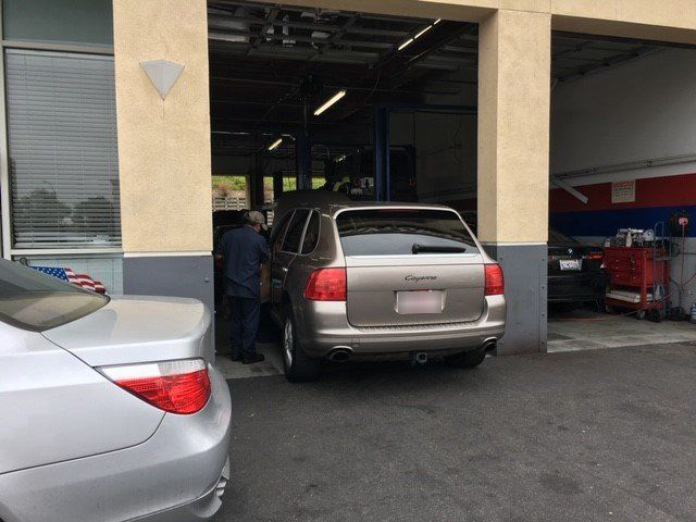 Car Moving Inside of Auto Repair Shop — Lake Forest, CA — V-Tech Automotive